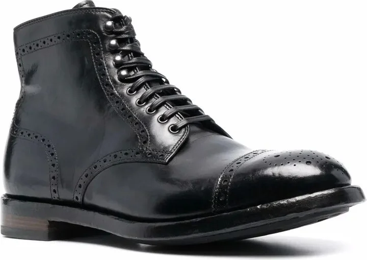 Brogue-Detail Leather Ankle Boots - Image 2