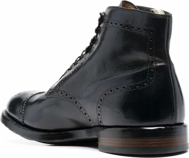 Brogue-Detail Leather Ankle Boots - Image 3