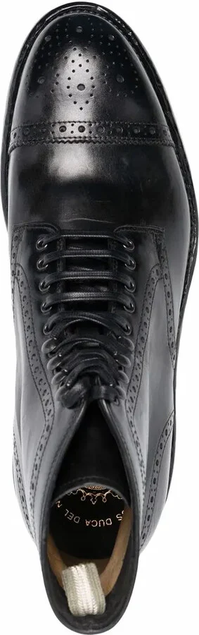 Brogue-Detail Leather Ankle Boots - Image 4
