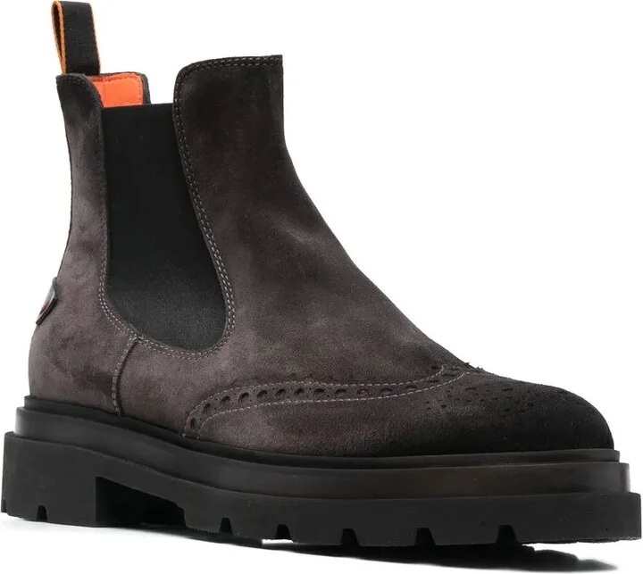 Brogue-Detail Suede Boots - Image 2
