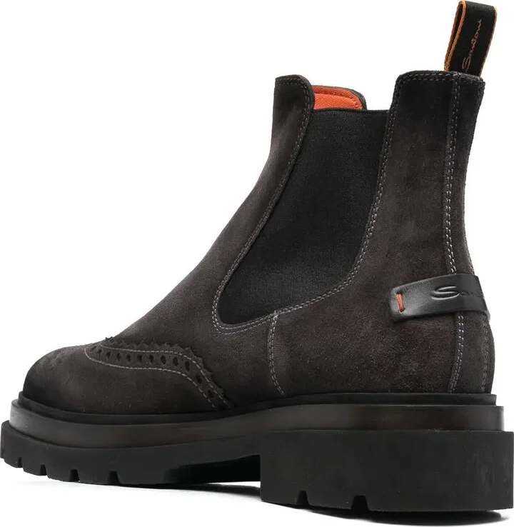 Brogue-Detail Suede Boots - Image 3