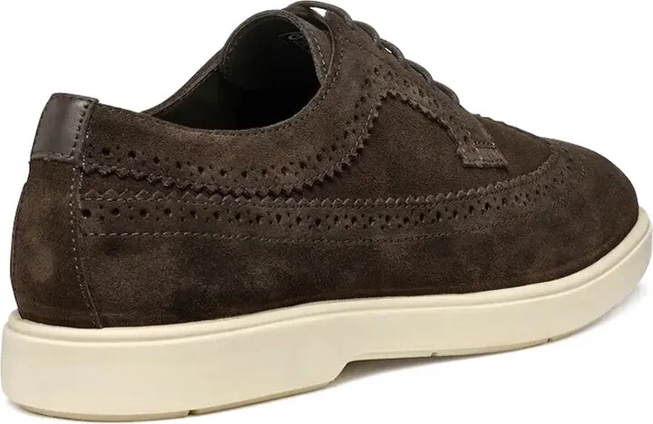 Brogue-Detail Suede Derby Shoes - Image 2