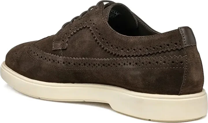 Brogue-Detail Suede Derby Shoes - Image 3
