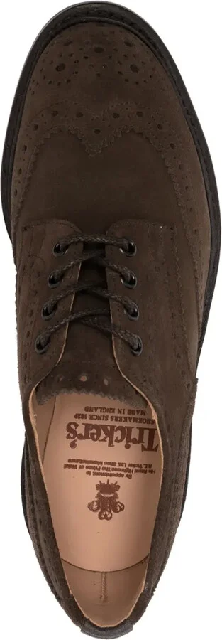 brogue-detail suede Derby shoes - Image 4