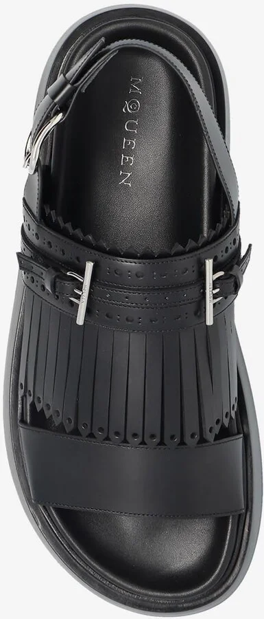 Brogue Fringe Leather Sandals - Image 3