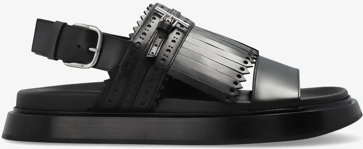 Brogue Fringe Leather Sandals