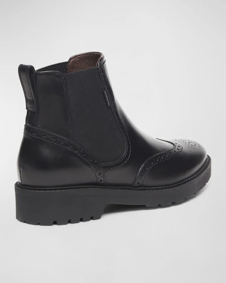 Brogue Leather Chelsea Ankle Booties - Image 4