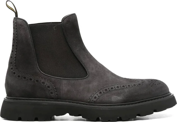 Brogue-Trim Ankle Boots