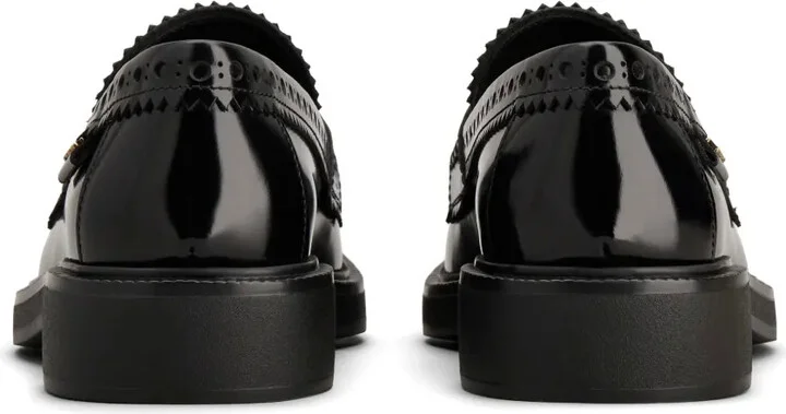 Brogue-Trim Leather Loafers - Image 3