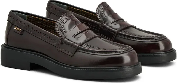 Brogue-Trim Leather Loafers - Image 2