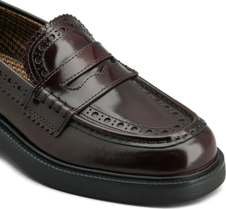 Brogue-Trim Leather Loafers - Image 5