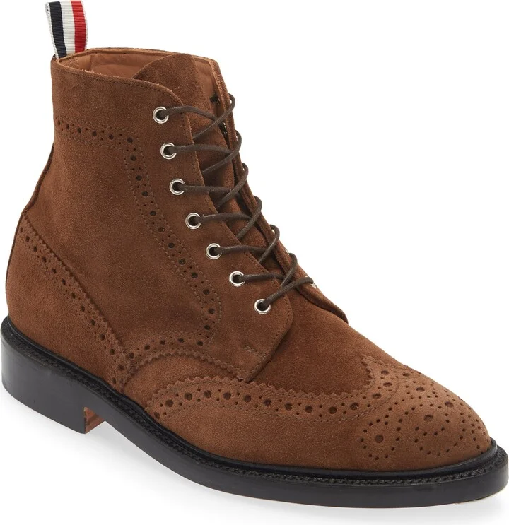 Brogue Wingtip Suede Boot