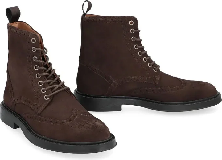 Brogued Suede Ankle Boots - Image 2