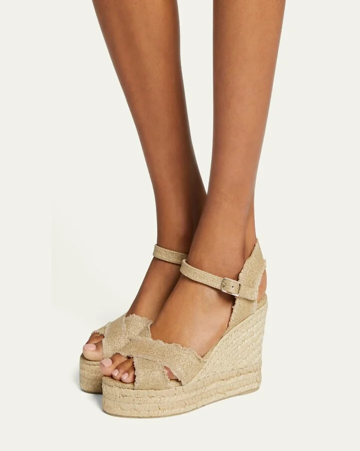 Bromelia 100mm Frayed Wedge Espadrilles - Image 2