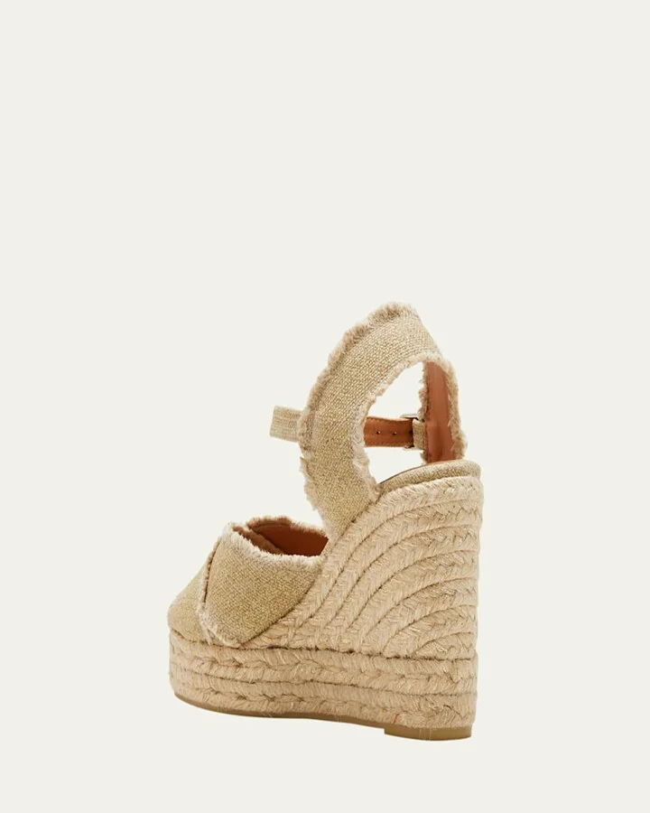 Bromelia 100mm Frayed Wedge Espadrilles - Image 3
