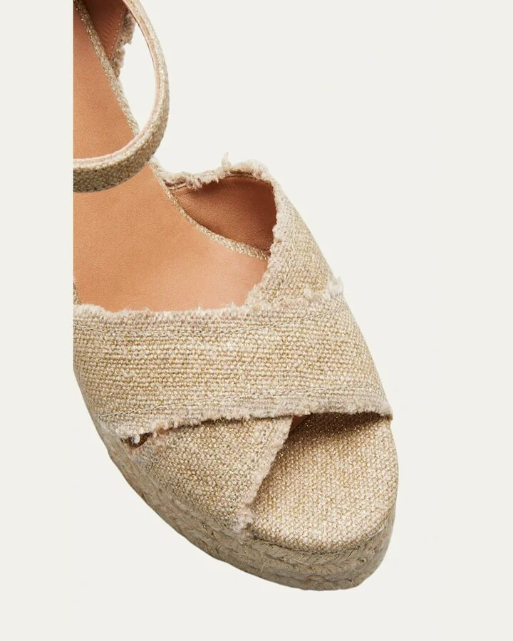 Bromelia 100mm Frayed Wedge Espadrilles - Image 9