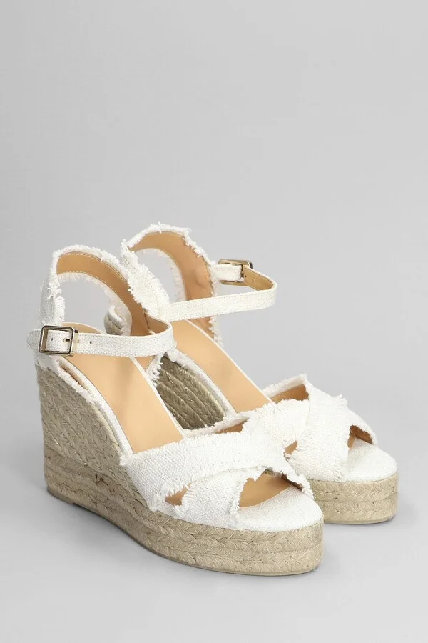 Bromelia-8ed-032 Wedges In White Canvas - Image 2