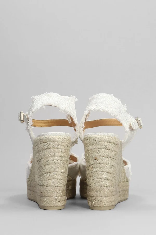 Bromelia-8ed-032 Wedges In White Canvas - Image 4