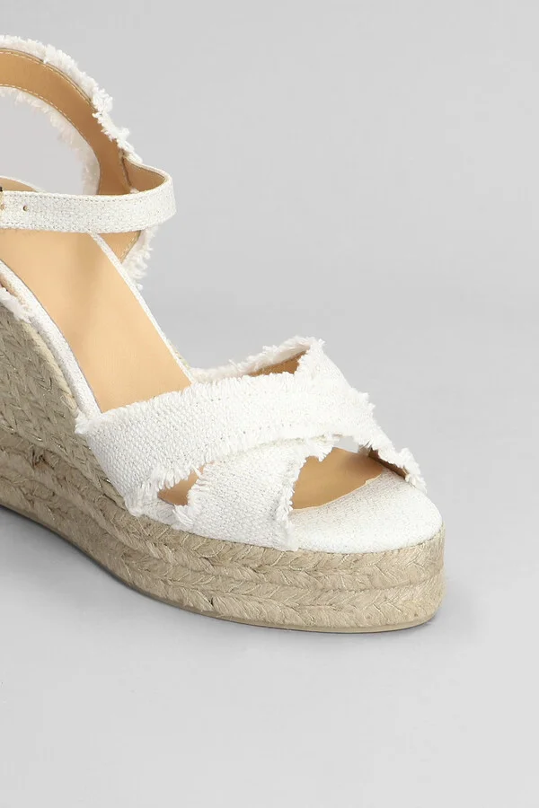 Bromelia-8ed-032 Wedges In White Canvas - Image 5