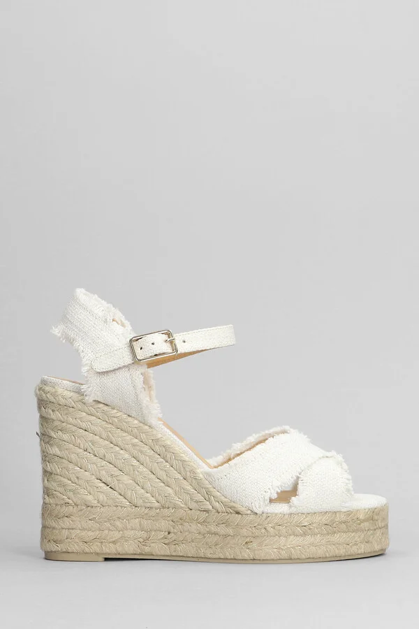 Bromelia-8ed-032 Wedges In White Canvas