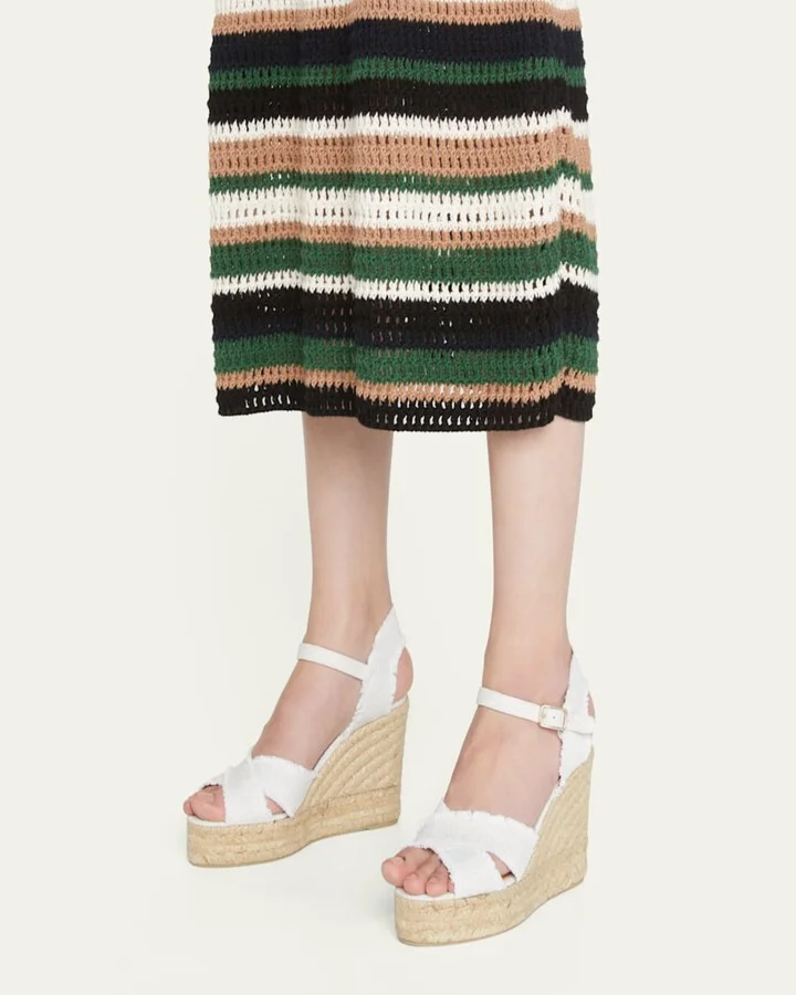 Bromelia Frayed Canvas Wedge Espadrilles - Image 7