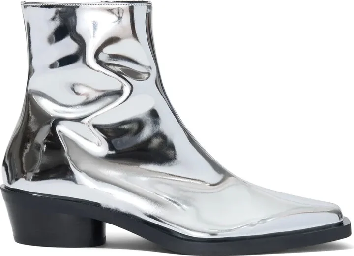 Bronco mirrored-finish ankle boots