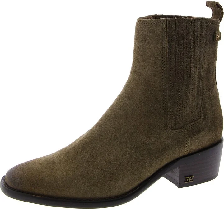 Bronson Womens Suede Pull On Ankle Boots