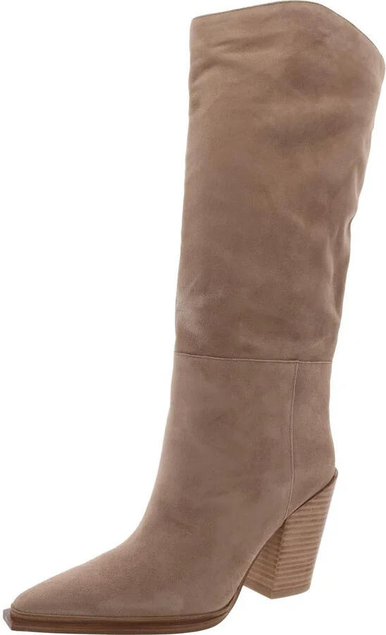 Bronty Womens Suede Pull On Knee-High Boots