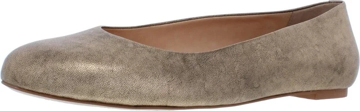 Bronwyn Womens Faux Leather Slip On Ballet Flats