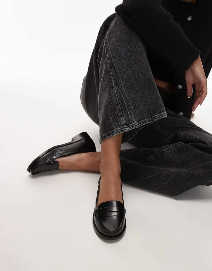 Bronx New-Rana penny loafers in black box leather