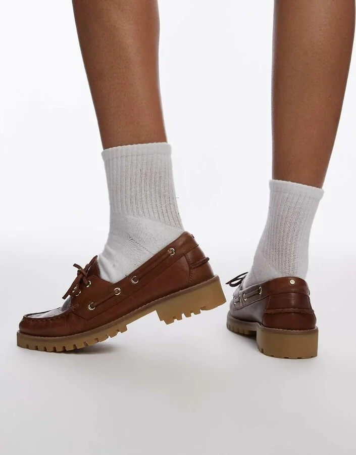 Bronx Sie-nna boat shoes in coffee bean vintage leather - Image 3