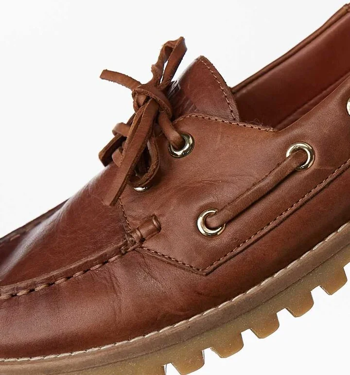 Bronx Sie-nna boat shoes in coffee bean vintage leather - Image 4