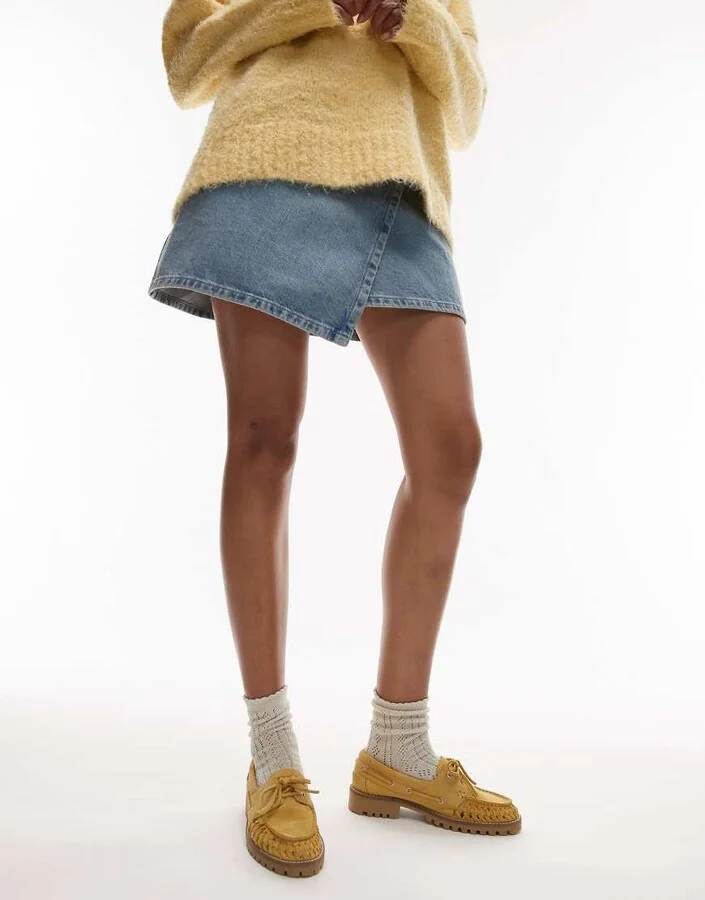 Bronx Sie-nna woven boat shoes in yellow suede - Image 4