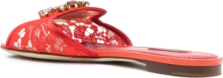 Brooch-Detail Lace Slides - Image 3