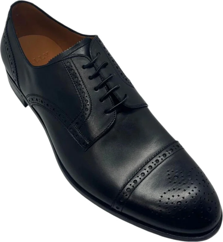 Brooking 6301284 Men's Black Calf Plain Leather Oxford Shoes