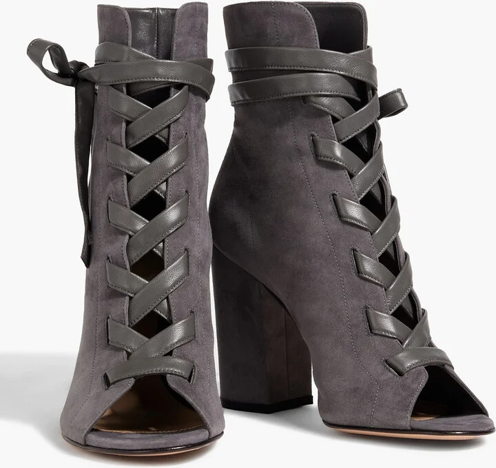 Brooklyn leather-trimmed suede ankle boots - Image 2