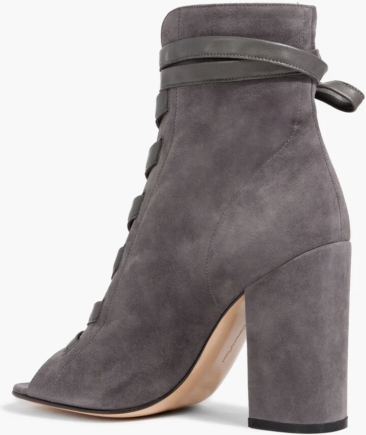 Brooklyn leather-trimmed suede ankle boots - Image 3