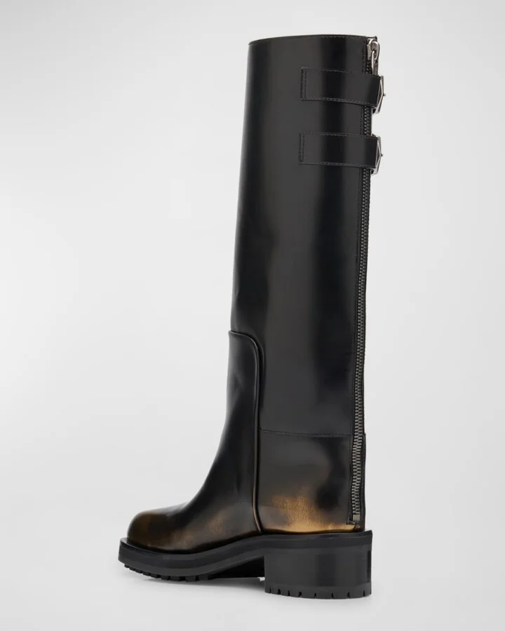Brooklyn Tall Leather Moto Boots - Image 3