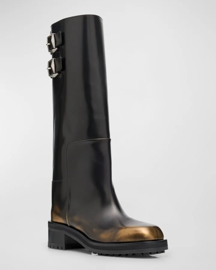 Brooklyn Tall Leather Moto Boots - Image 4