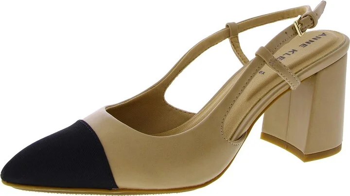 Brooklyn Womens Faux Leather Pointed Toe Slingback Heels