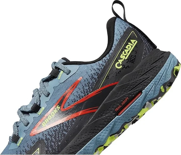 Brooks Cascadia 18 Men's Running Shoes Citadel/Ebony/Lime : 7.5 EE - Wide, Rubber/Synthetic - Image 4