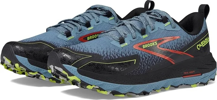 Brooks Cascadia 18 Men's Running Shoes Citadel/Ebony/Lime : 7.5 EE - Wide, Rubber/Synthetic