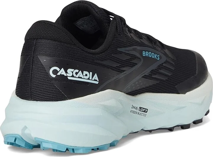 Brooks Cascadia 19 GTX(r) Women's Running Shoes Black/Ebony/Blue Flower : 8 B - Medium, Textile - Image 4