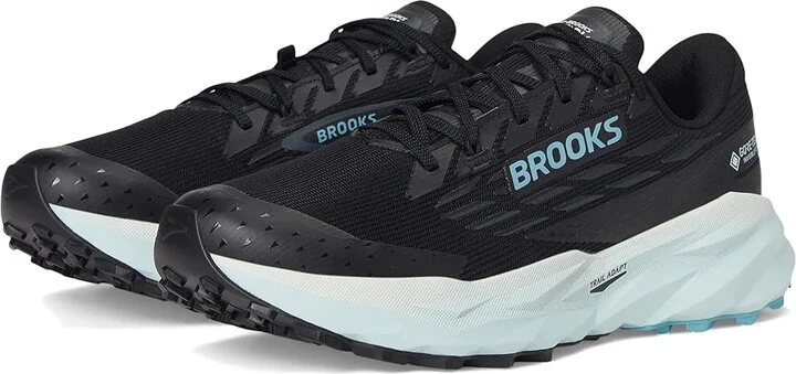 Brooks Cascadia 19 GTX(r) Women's Running Shoes Black/Ebony/Blue Flower : 8 B - Medium, Textile