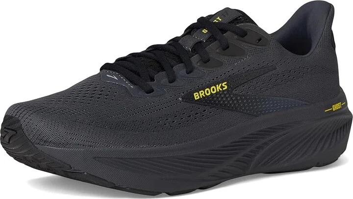Brooks Ghost 17 Men's Running Shoes Ebony/Black/Yellow : 8.5 D - Medium, Synthetic - Image 5