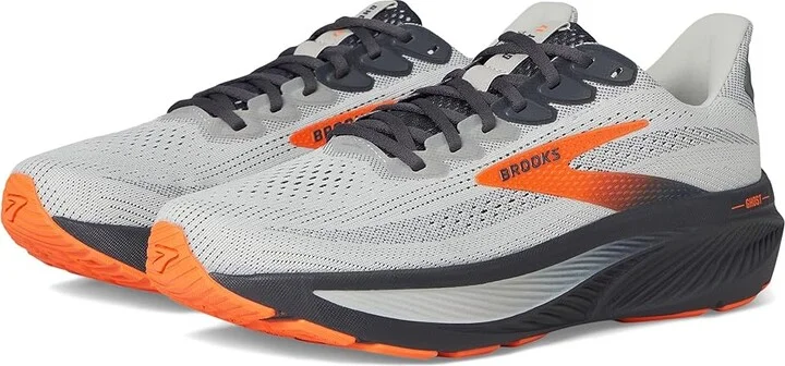 Brooks Ghost 17 Men's Running Shoes Oyster Mushroom/Orange/Ebony : 9 B - Narrow, Synthetic
