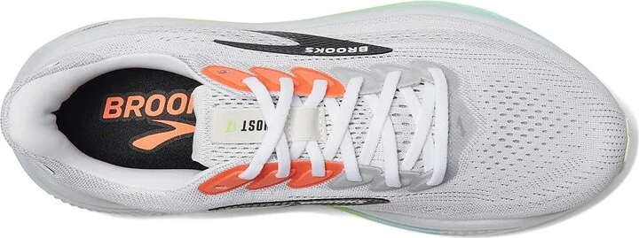 Brooks Ghost 17 Men's Running Shoes White/Pink Clay/Gecko : 9 D - Medium, Synthetic - Image 2