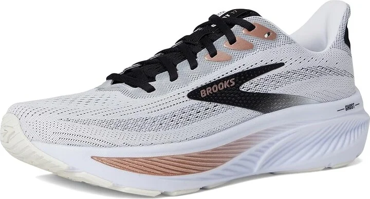 Brooks Ghost 17 Women's Running Shoes White/Black/Rose Gold : 8.5 B - Medium, Textile - Image 5