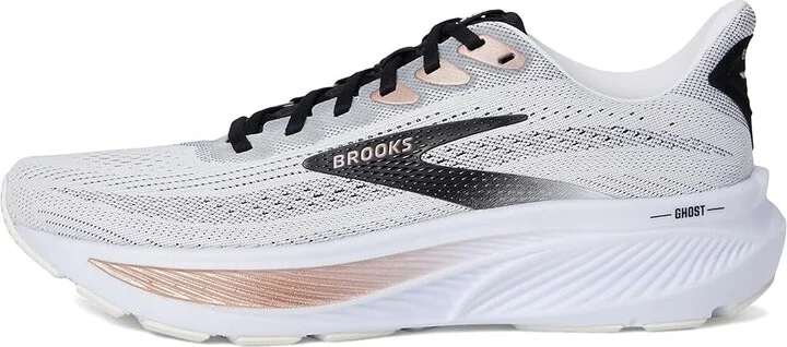 Brooks Ghost 17 Women's Running Shoes White/Black/Rose Gold : 8.5 B - Medium, Textile - Image 6