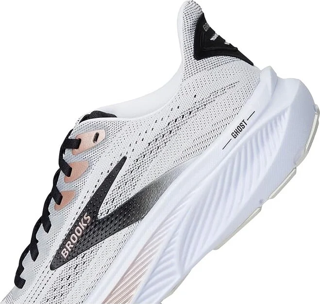 Brooks Ghost 17 Women's Running Shoes White/Black/Rose Gold : 8.5 B - Medium, Textile - Image 7
